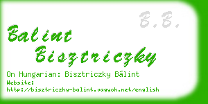 balint bisztriczky business card