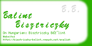 balint bisztriczky business card